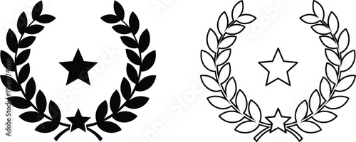 Laurel wreath star awards Vector