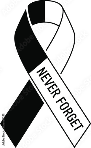 Never forget ribbon awareness Vector