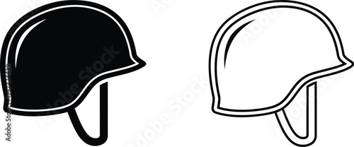 Black and white construction safety helmets Vector