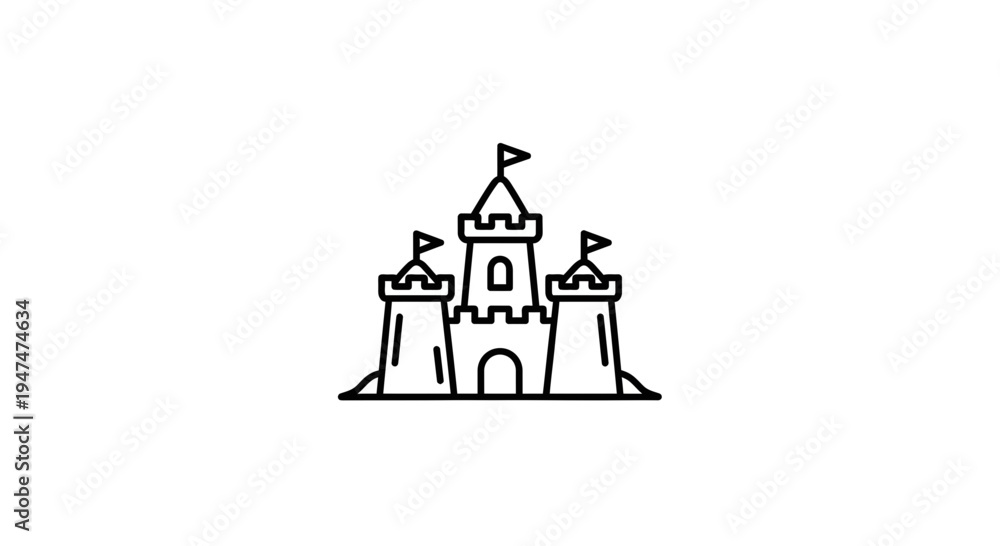Fototapeta premium Simple Castle Icon Vector Illustration