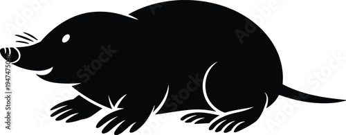 PrintMole silhouette animal wildlife burrowing creature underground mammal nature biology cartoon character design vector illustration artwork concept
