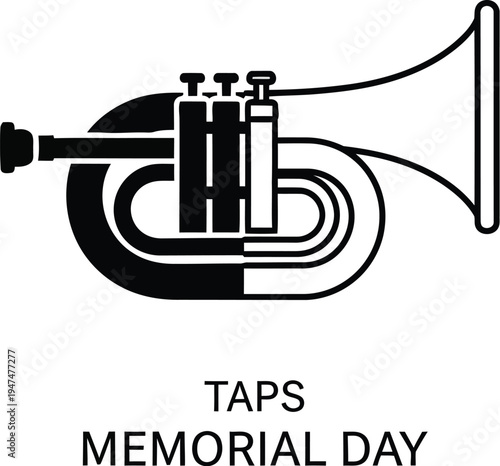Taps memorial day bugle Vector