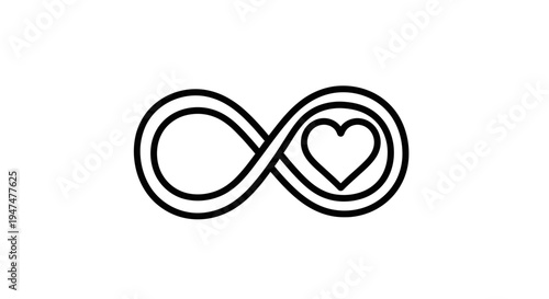 Infinity Heart Symbol, Endless Love, Forever Bond, Eternal Connection, Romantic Icon