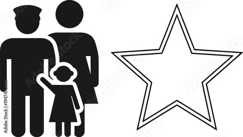 Family love star symbol Vector