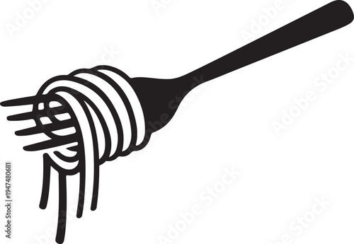  logo of spaghetti pasta wrapped around a fork