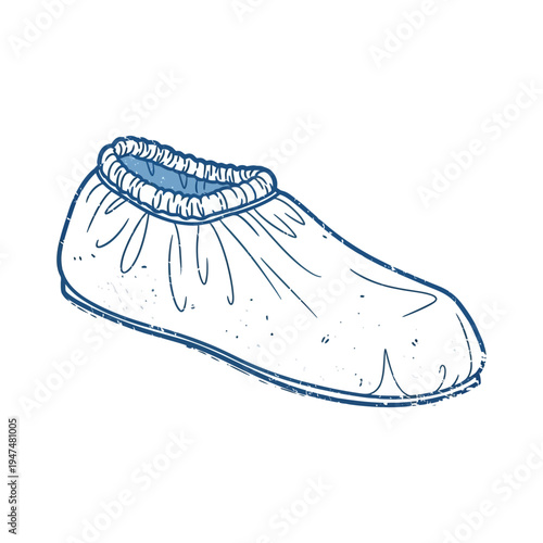Disposable shoe cover illustration isolated on white background