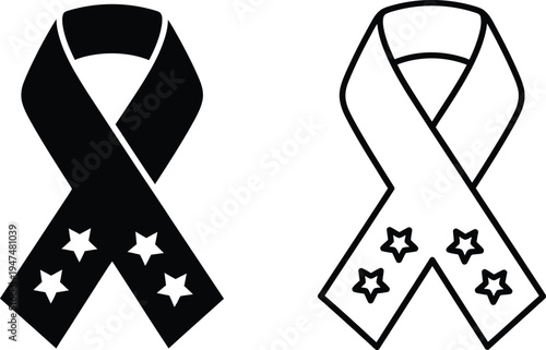 Awareness ribbons with stars and jewish symbols Vector