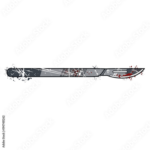 Surgical Scalpel with Blood Splatter