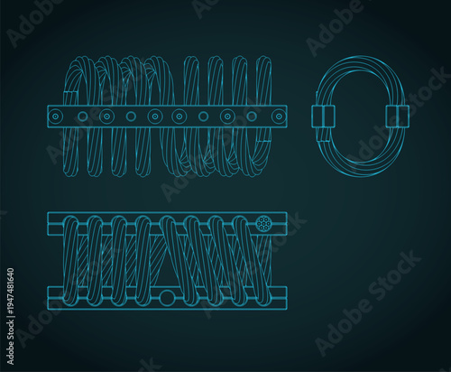Wire rope isolator blueprints