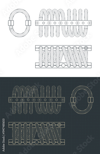 Wire rope isolator drawings