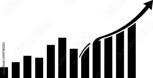 Predictive Analytics Graph Smooth Curve Minimalist Line Art
