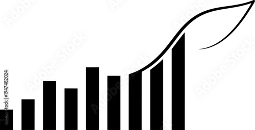 Predictive Analytics Graph Smooth Curve Minimalist Line Art
