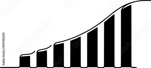 Predictive Analytics Graph Smooth Curve Minimalist Line Art
