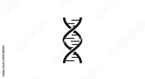 DNA Double Helix Icon, Genetic Code, Science and Biology Symbol, Medical Research