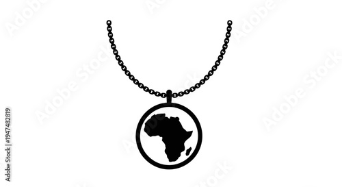Africa Map Necklace Pendant Silhouette on Chain, Symbol of Heritage and Identity