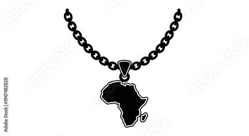 Africa Map Pendant Necklace, African Continent Charm, Heritage Jewelry, Black History Symbol