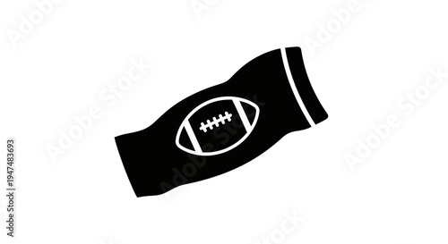 Black Silhouette of American Football Armband with Ball Icon