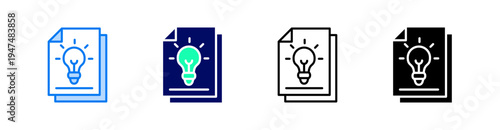 Idea Multiple Style Icon Set Vector 