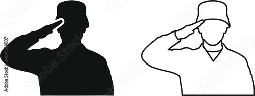 Salute silhouette soldier Vector
