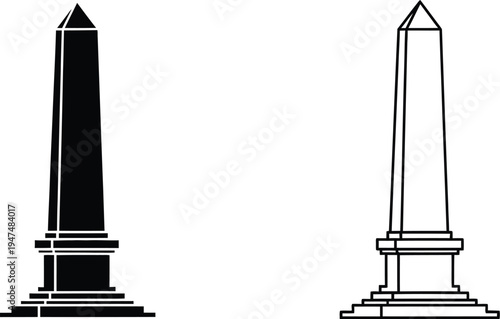 Obelisk monument illustration Vector