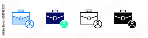 Business Portfolio Multiple Style Icon Set Vector 