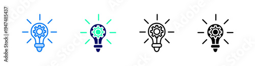 Idea Multiple Style Icon Set Vector 