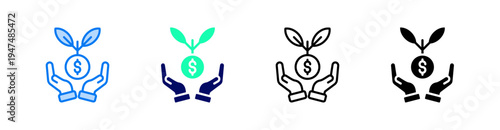 Investment Multiple Style Icon Set Vector 