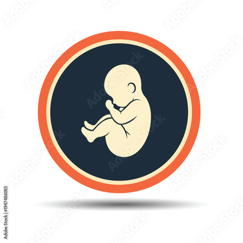 New Life Embryo Icon: A poignant icon representing the delicate and precious life within, this illustration features a stylized embryo in a serene, curled posture.