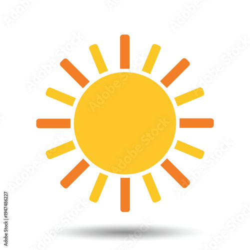 Radiant Sunlight Icon: A vibrant illustration of the sun, radiating warmth and light, evokes feelings of positivity and the beauty of nature. 