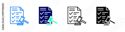 Compliance Multiple Style Icon Set Vector 