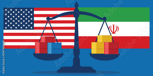 Balance of Trade: An illustration highlighting the economic relationship between two nations, emphasizing trade dynamics, equality, and the weight of their respective economies.