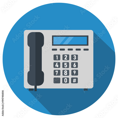 Modern Office Telephone: A sleek, modern telephone with a classic design sits centrally, poised for communication within the dynamic sphere of business