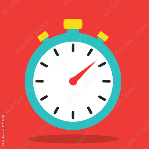 Time's Precision: A stopwatch against a vibrant red backdrop, a symbol of precision, punctuality, and the relentless march of time.