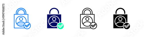Authorization Multiple Style Icon Set Vector 