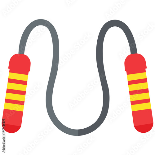 Vibrant Jump Rope: A lively and colorful jump rope, perfect for fitness and fun, against a clean background, inviting energy and movement.