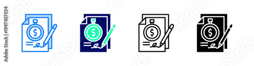 Obligations Multiple Style Icon Set Vector 