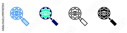 Oversight Multiple Style Icon Set Vector 