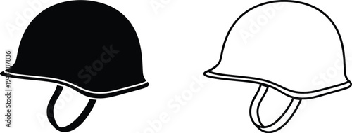 Black and white helmets Vector