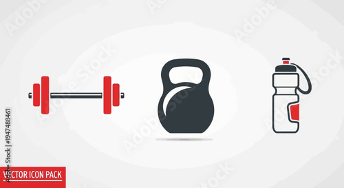 Fitness icons for workout and exercise routines