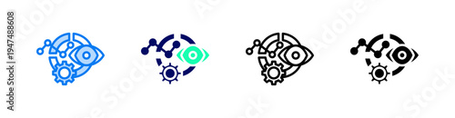 Vision Multiple Style Icon Set Vector 