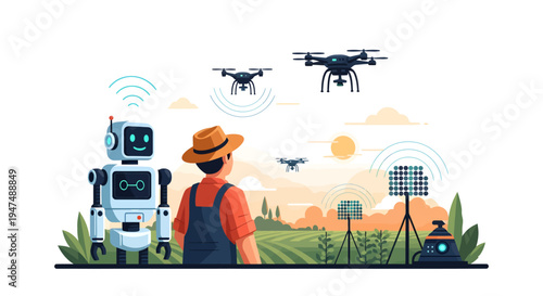 Agricultural technology and innovation in farming.