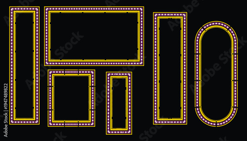 Collection of decorative frames with stars and dots