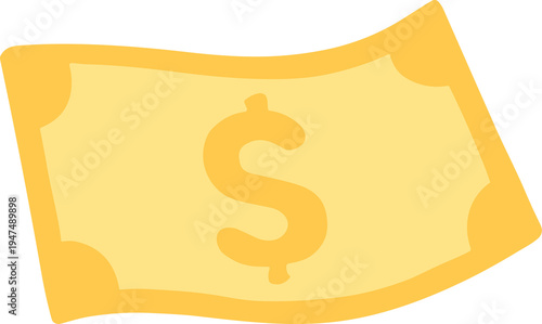 Flat png illustration of money bill with dollar sign