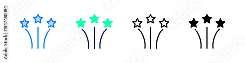 Elebration Multiple Style Icon Set Vector 