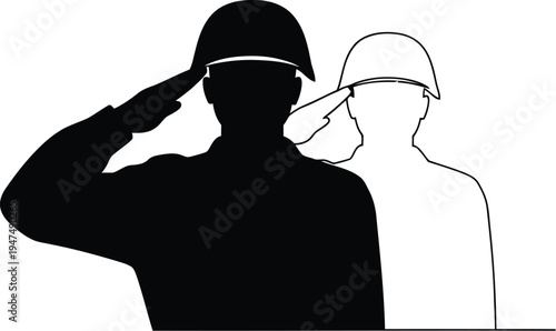 Soldier salutes freedom Vector