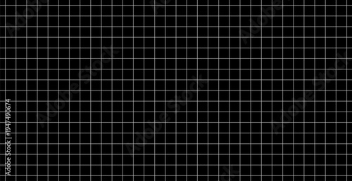 Blueprint grid black millimeter sheet with precise white lattice lines for math school notebook, technical design, drafting plan or abstract graphic texture.