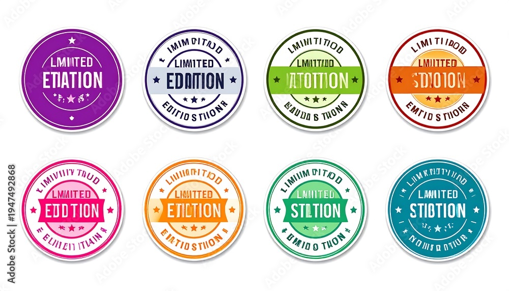 Obraz premium Assorted circular badges, each with 