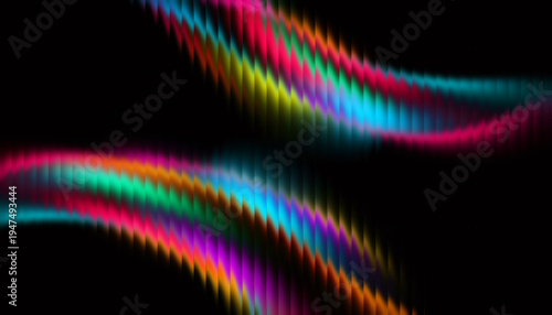 neon cyan magenta orange and yellow gradient wave light background on black with glowing vertical streaks for futuristic tech banner design