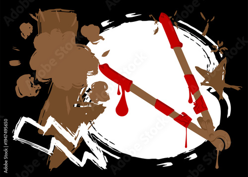 Wire cutter graffiti. Abstract modern street art decoration performed in urban painting style.