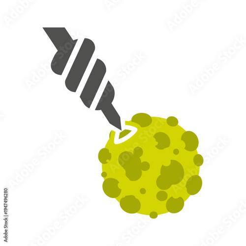 Virus cell being targeted by a vaccine.